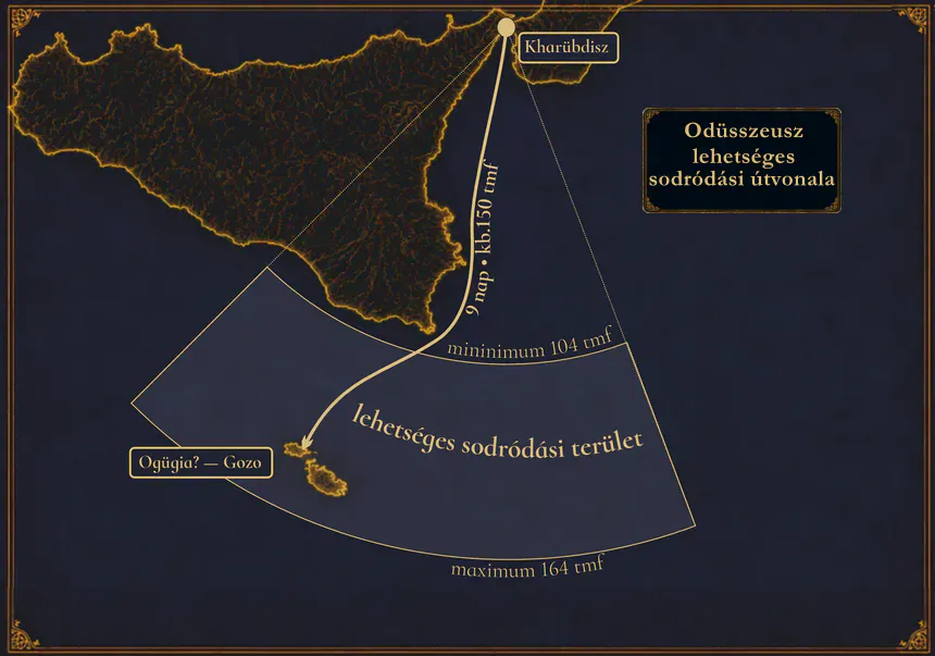 lehetséges sodródási útvonal